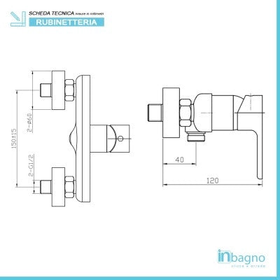 Set doccia da incasso completo di doccino e miscelatore monocomando Kreo
