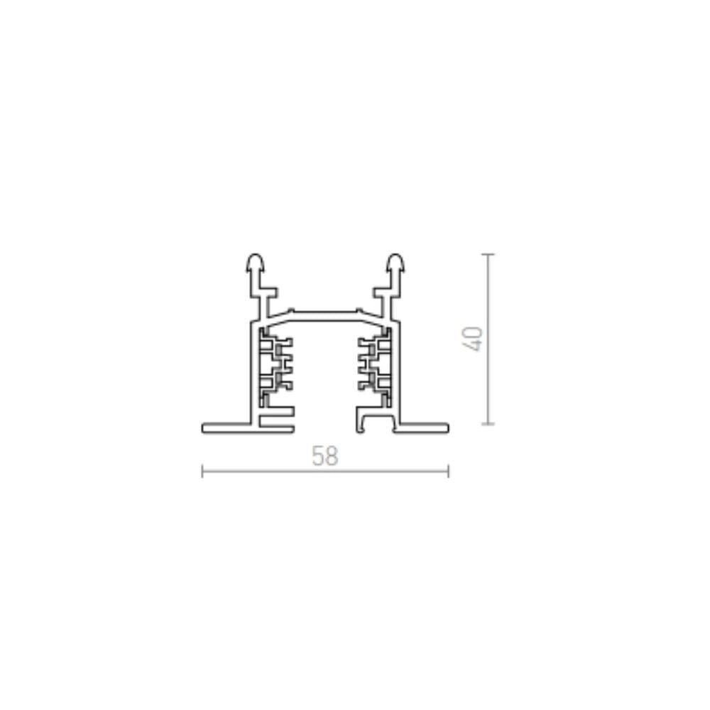 EUTRAC 2m binario trifase da incasso bianco  230V