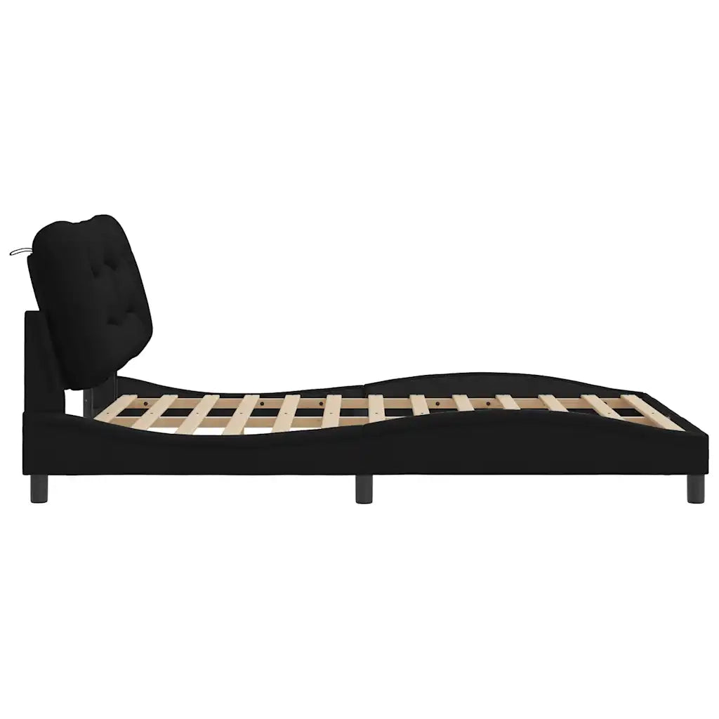 Giroletto senza Materasso Hvar Nero 120x200 cm Tessuto