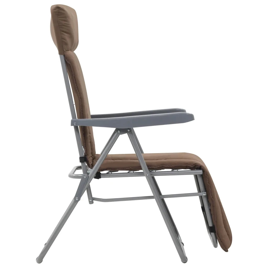 Sedie da Giardino Pieghevoli con Cuscino 2 pz Marrone 44321