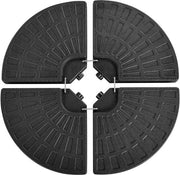 Supporto per ombrellone, 4 pezzi, supporto per ombrellone, croce di base, peso per ombrellone da vento, pieghevole, con sabbia o acqua, nero