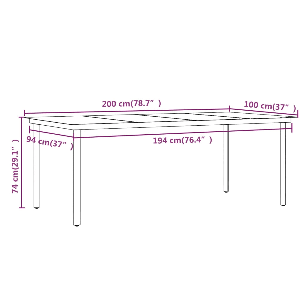 Set da Pranzo da Giardino 9 pz con Cuscini Marrone 3099516
