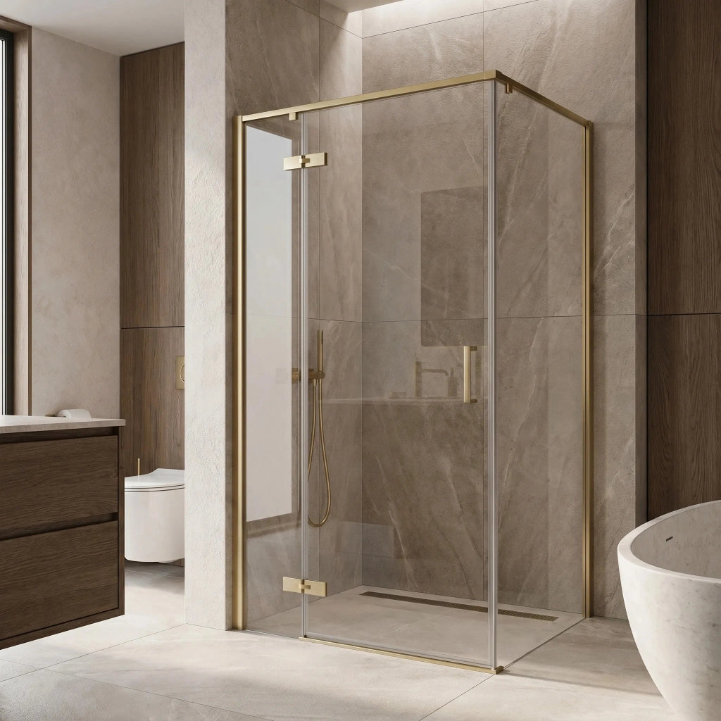 Cabina Doccia Rea Bruno 100x80 Brush Gold
