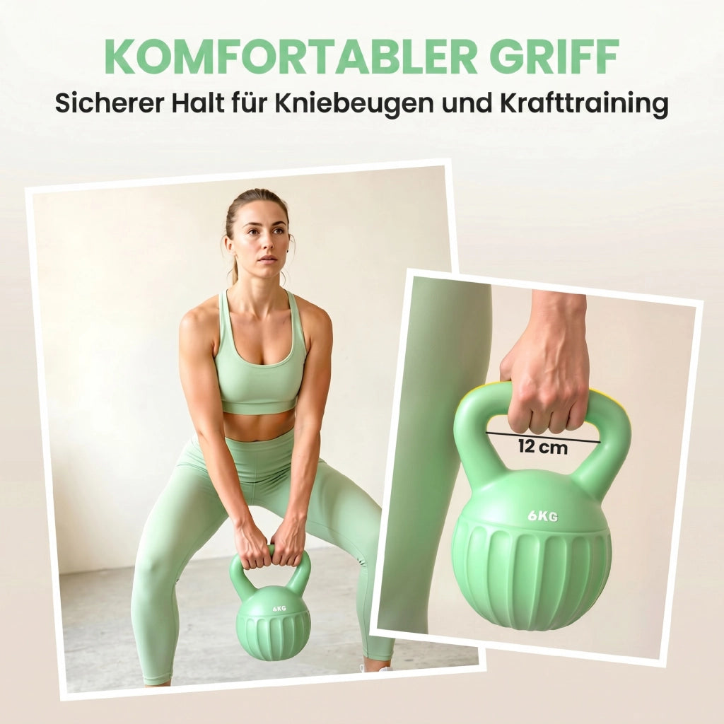 Kettlebell 6 kg ¨C Minimal ¨C Verde 17x17x23 cm