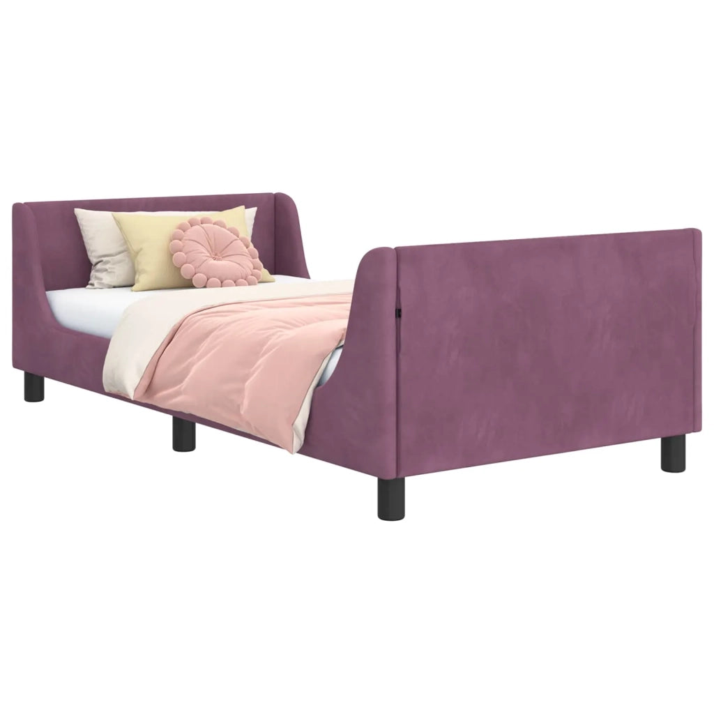 Struttura letto bambini con testata Viola 80 x 200 cm Velluto