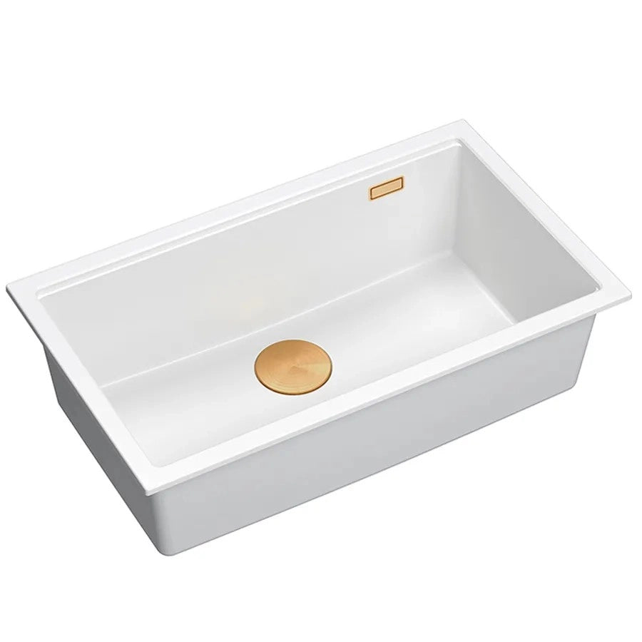Lavello In Granito Logan 110 White Tappo oro