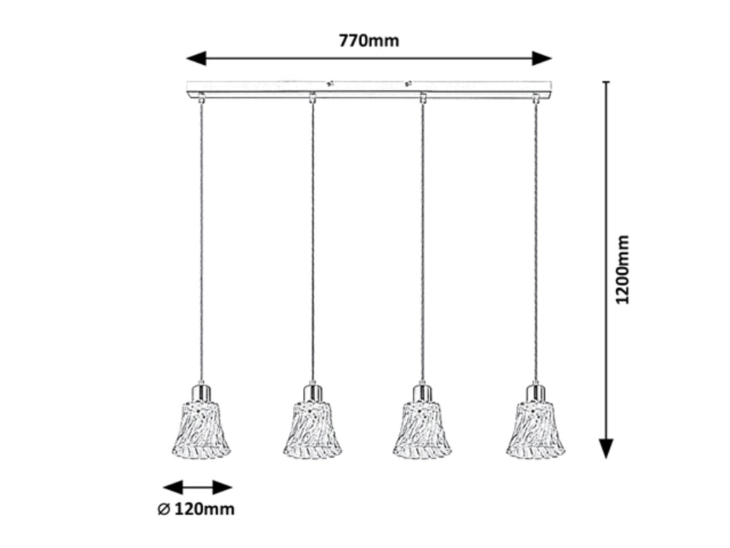 Rabalux Hestia lampada a sospensione cromata 4xE14 120cm