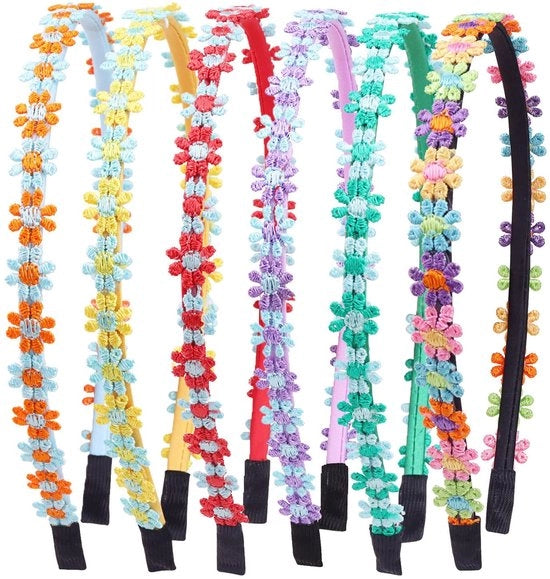 Set di 6 Cinture per Capelli Adattabili con Fiori per Ragazze Accessori per Capelli Decorazioni per Capelli