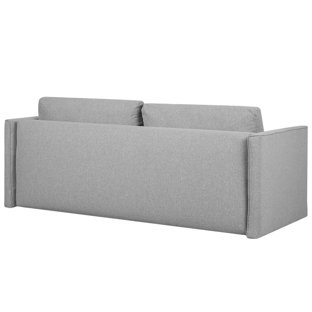 Divano Letto Tessuto Grigio 3 Posti Vano Portaoggetti Cuscini Sfoderabili Moderno
