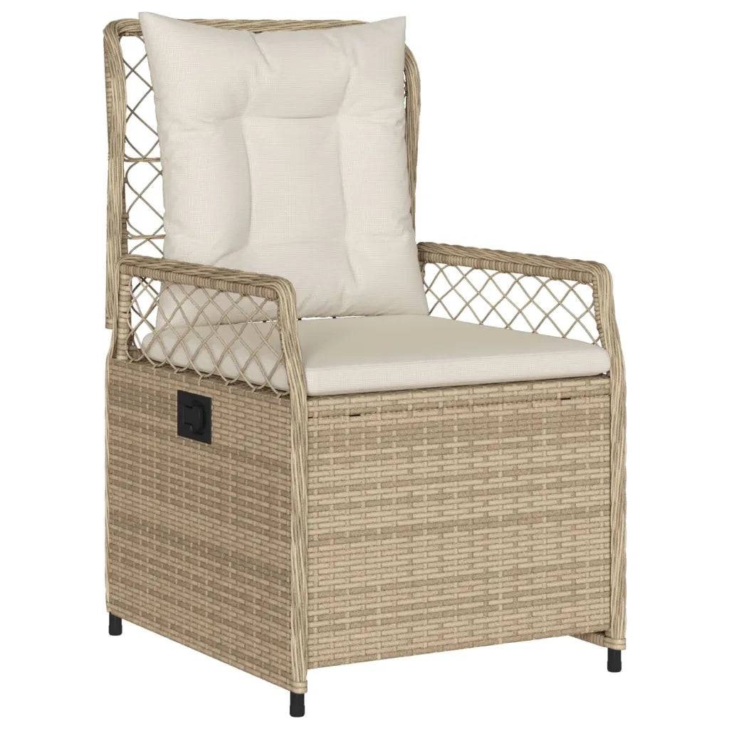 Set da Pranzo da Giardino 7 pz con Cuscini Beige in Polyrattan 3262938