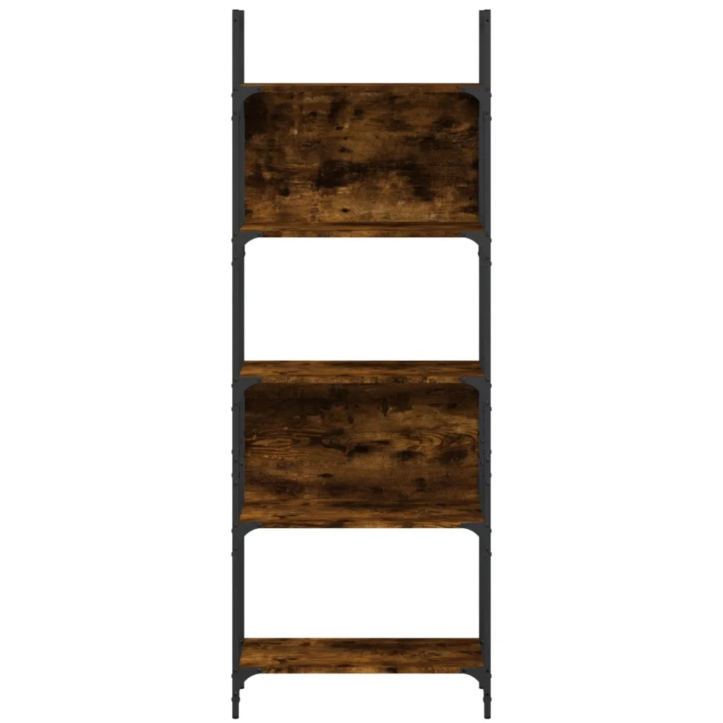 Libreria 5 Ripiani-Scaffale per Libri-Mobile di Stoccaggio Rovere Fumo 60,5x24x166,5cm Legno Multistrato