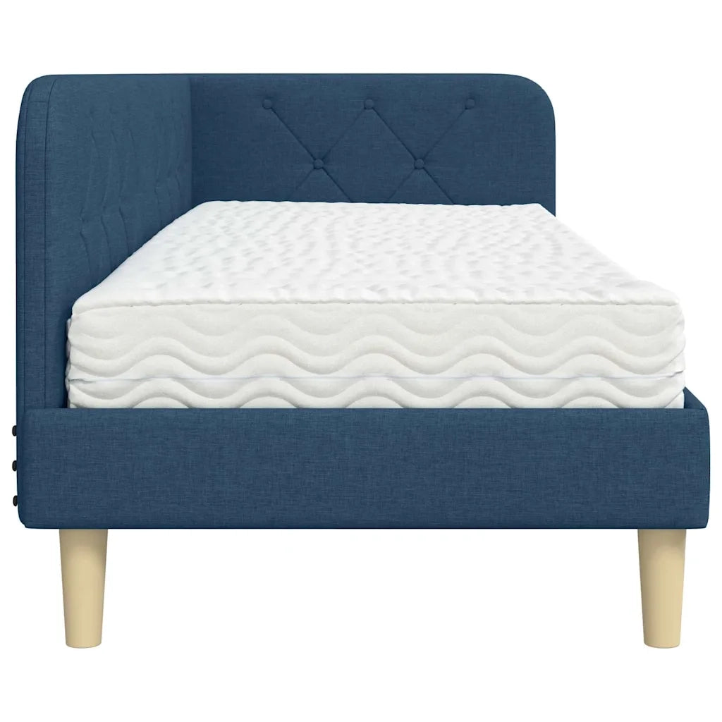 Cornice del letto ad angolo Blu 80 x 200 cm Tessuto 3394108