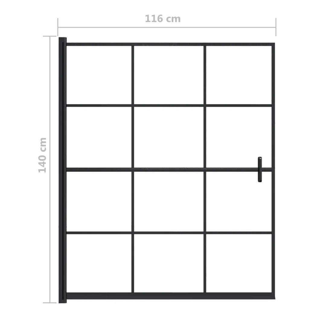Pannello per Box Doccia in ESG 116x140 cm Nero CFW5244848