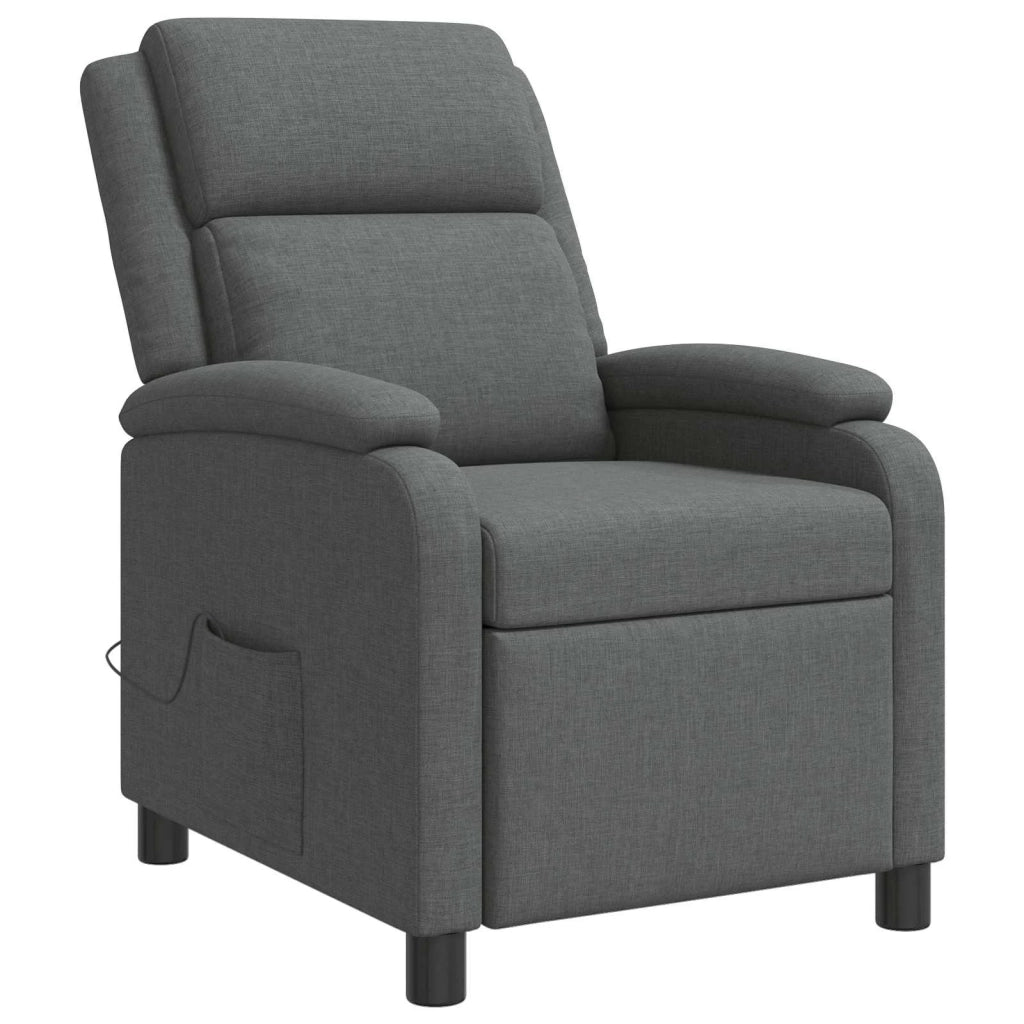 Poltrona Massaggiante Grigio Scuro Tessuto 42034870