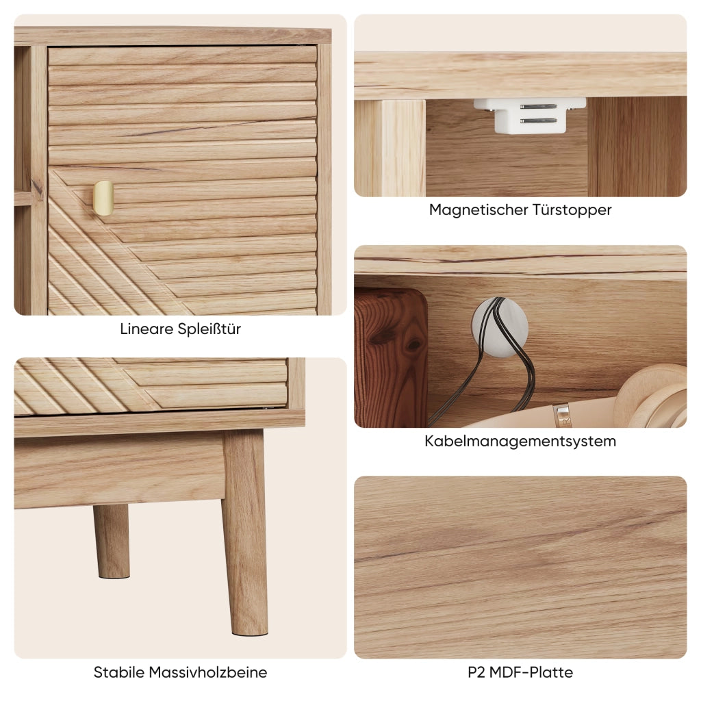 Cassettiera TV colore noce; in MDF; lunghezza 110 cm