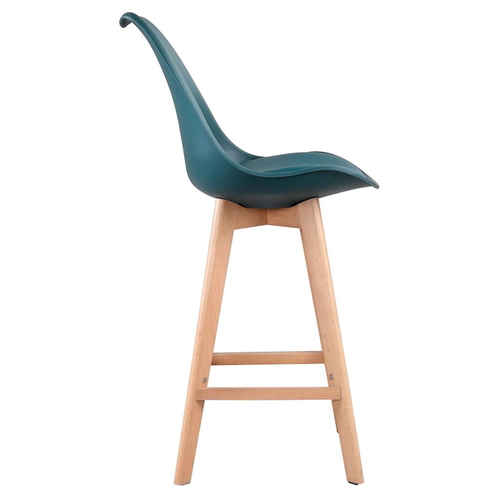 Set di 2 sgabelli scandinavi SVEN blu con cuscino
