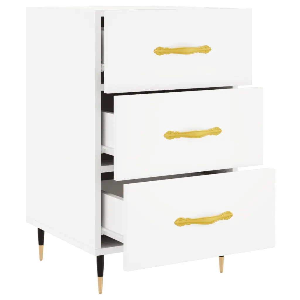 Comodino Bianco 40x40x66 cm in Legno Multistrato 827636