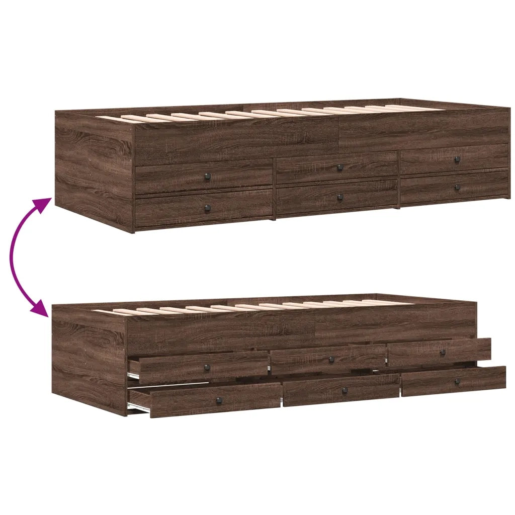 Divano Letto con Cassetti senza Materasso 75x190 cm