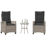 Set da Bistrò 3 pz con Cuscini Grigio Chiaro in Polyrattan 365230