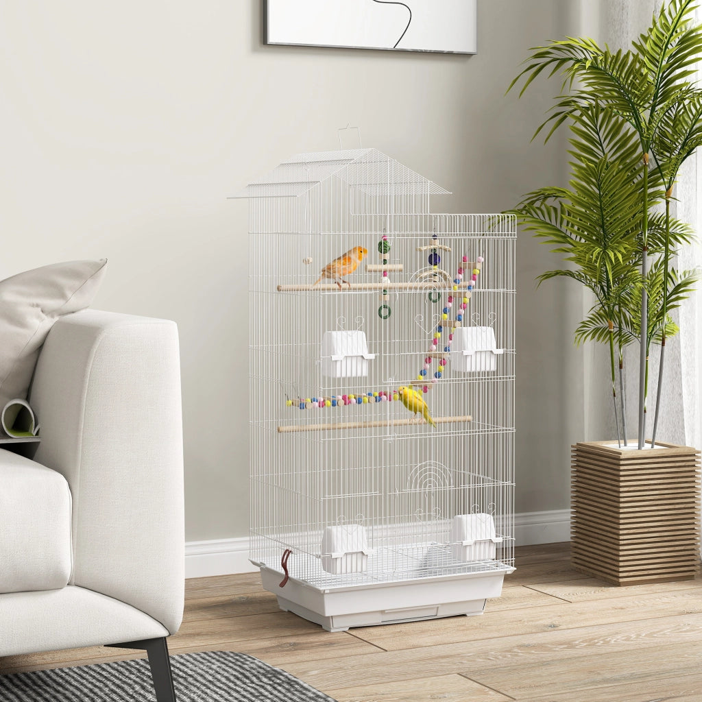 Gabbia per uccelli ¨C Minimal ¨C 46x36x100 cm con 4 mangiatoie 3 posatoi per pappagalli canarini
