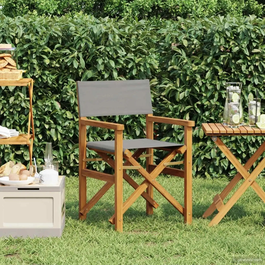 Sedia da Giardino | Sedia da pranzo Marrone e Grigio Chiaro 56 x 54 x 87 cm