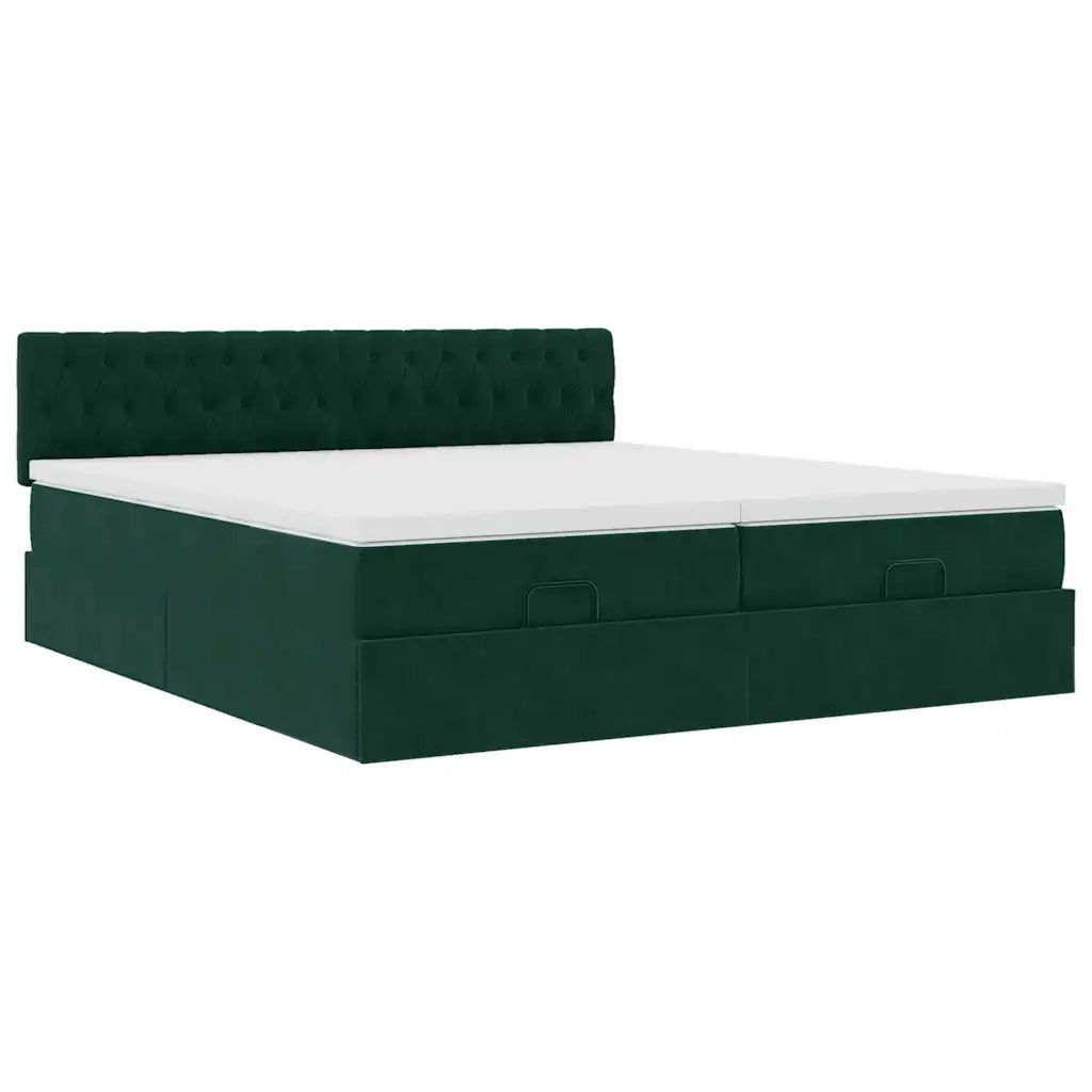 Struttura Letto Pouf con Materassi 180x200 cm Velluto