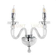 APPLIQUE BACH 2 LUCI CRISTALLO E CROMO ATTACCO E14