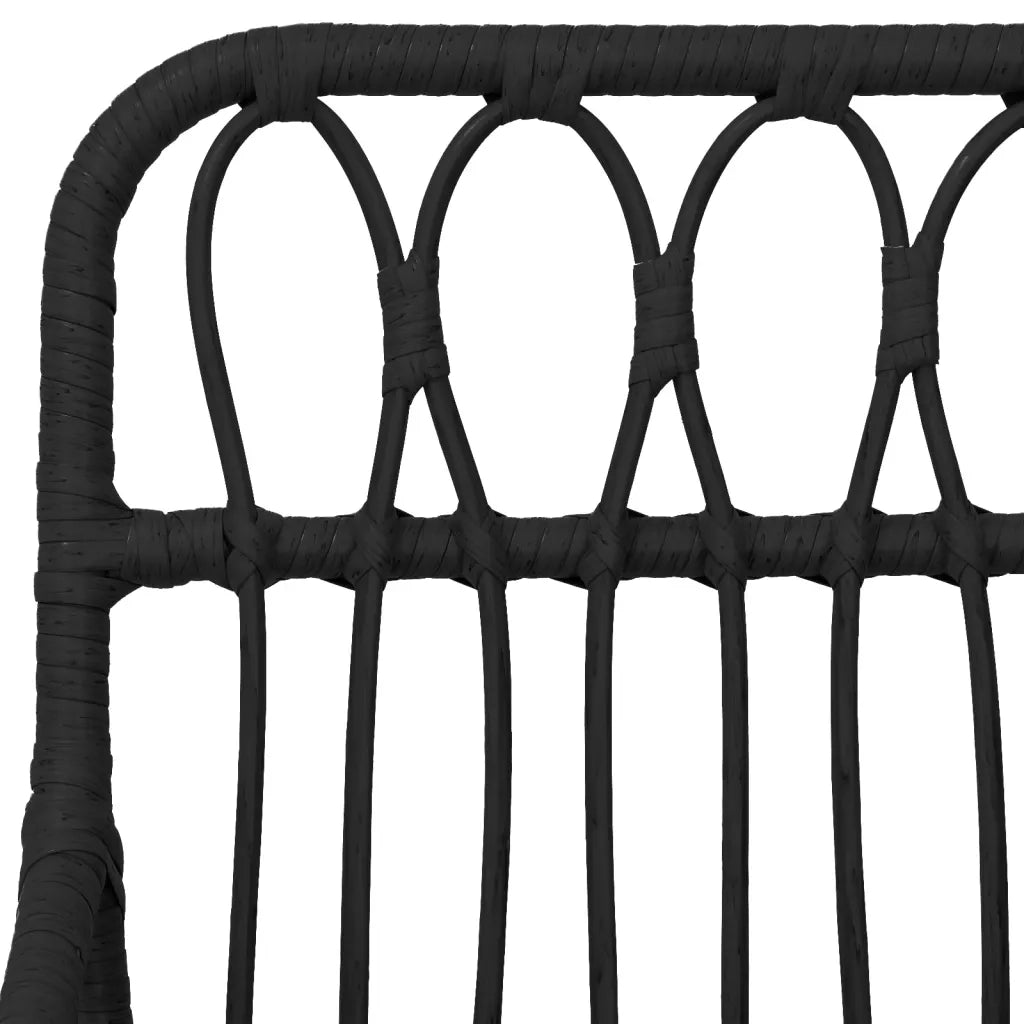 Set da Pranzo da Giardino 5 pz Nero in Polyrattan 3157854