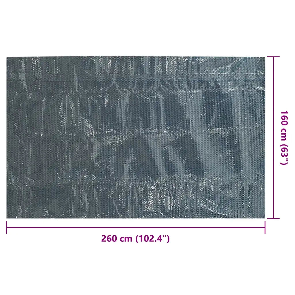 Pellicola Galleggiante Solare PE Piscina 260x160 cm Nero e Blu 92981