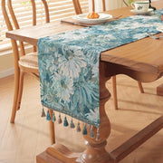 Telaio da tavolo in cotone e lino 30x220cm - Telaio da tavolo in tessuto con maniglie - Tavolo coprente antiscivolo e impermeabile - Adatto per la decorazione della cucina e del ristorante