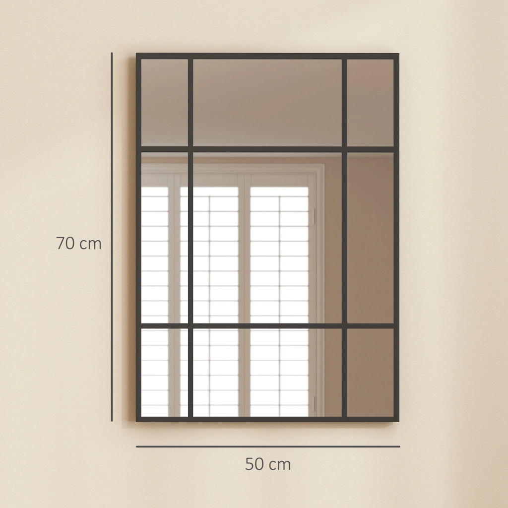 Specchio da Parete Rettangolare ¨C Minimal ¨C Nero 70x50 cm