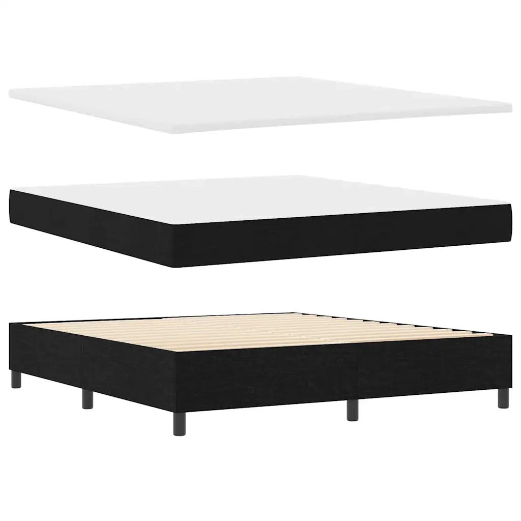 Letto a molle con testiera Nero 180 x 200 cm Tessuto 3344011