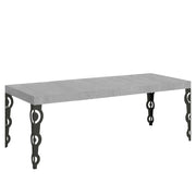 Tavolo allungabile 200/304x90 cm Karamay Premium cemento gambe antracite