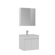 Set mobile lavabo con specchio (2 pezzi) "Side 65 v2" - 65 x 45 x 52 cm - Bianco opaco