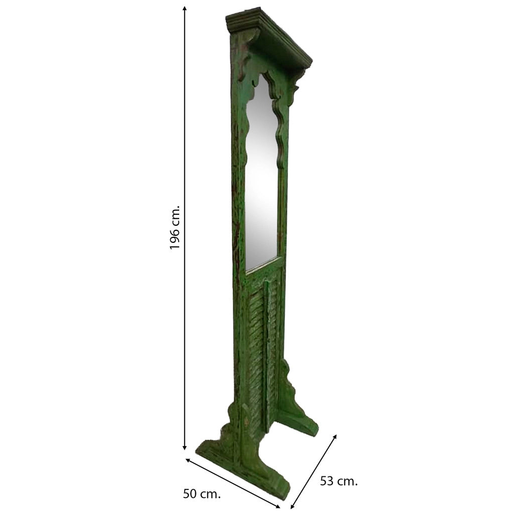 Specchio legno verde 53x50x196h cm