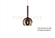 APPLIQUE OTTONE SAT. 1 LUCE PICCOLA VETRO RAME 1155OS-A-RA