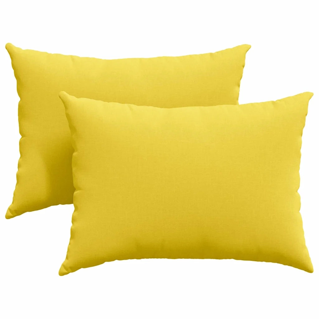 Cuscini da Divano 2 pz-Set di 2 Cuscini per Sofa Giallo Chiaro 70 x 50 cm Tessuto
