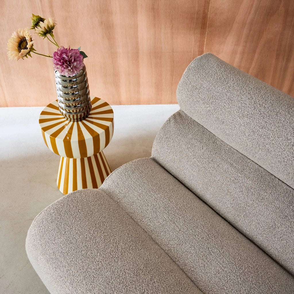 Divano modulare in tessuto bouclé, 3 posti, beige