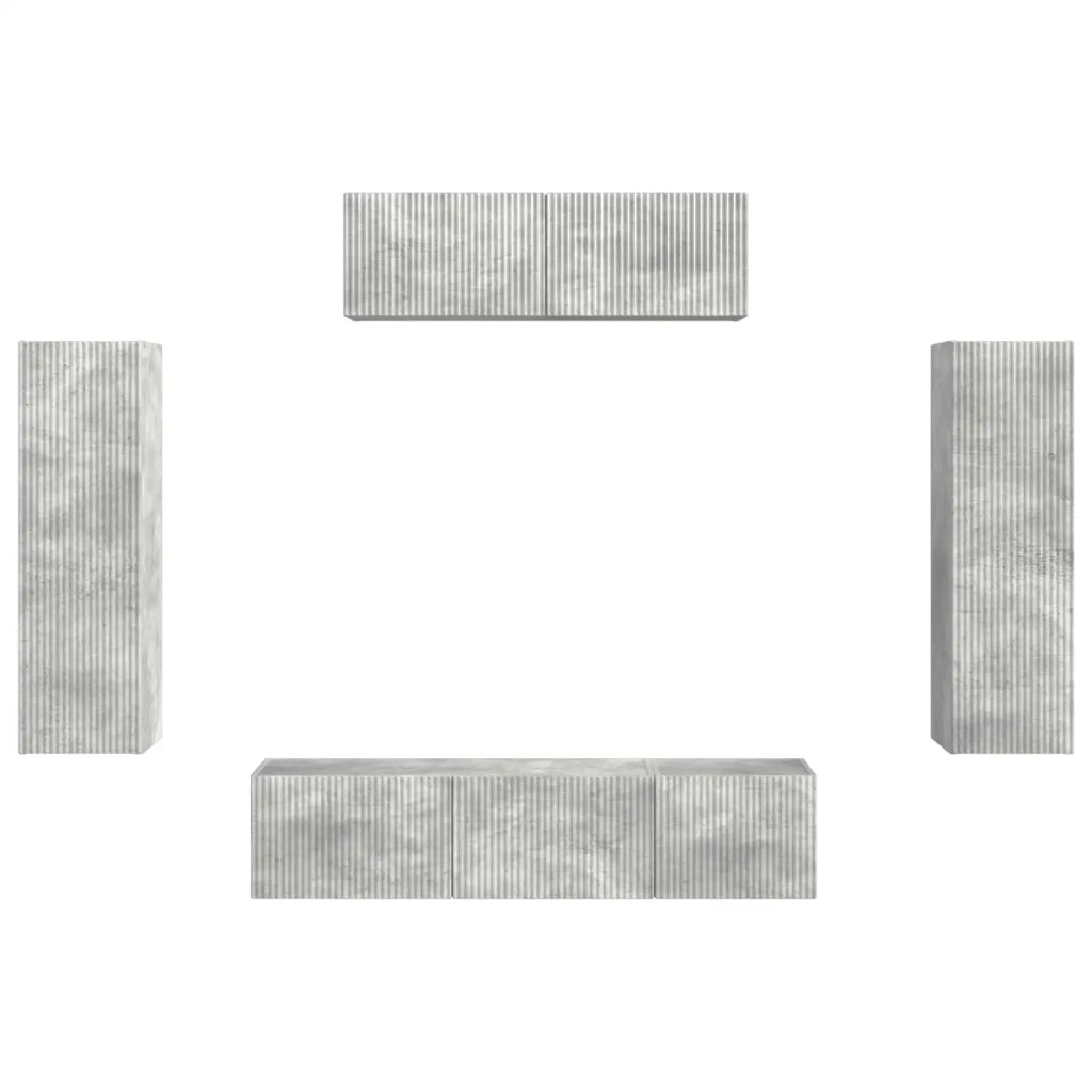 Mobile TV 5 pcs Grigio cemento 3409171