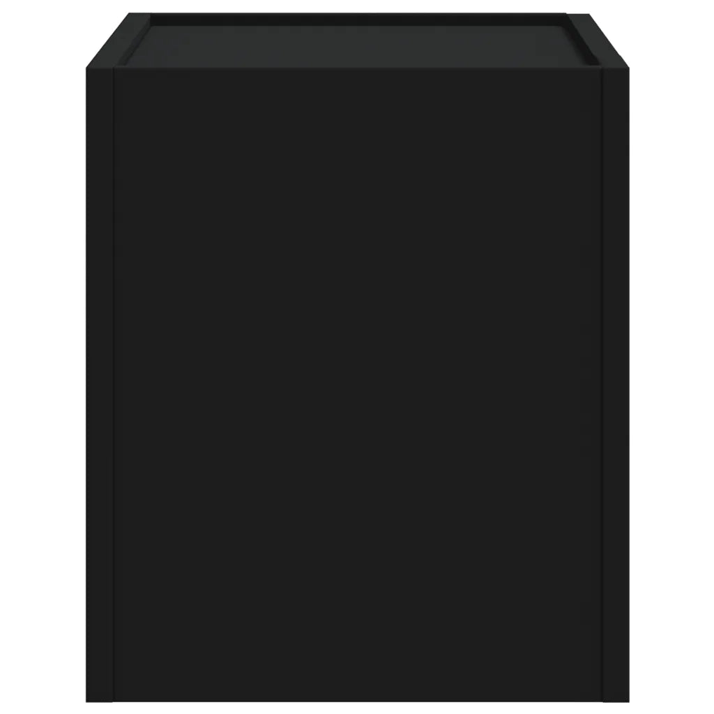 Set di 2 Comodini | Armadio da Notte | Mobiletto da notte a Muro Nero 45x30x35 cm
