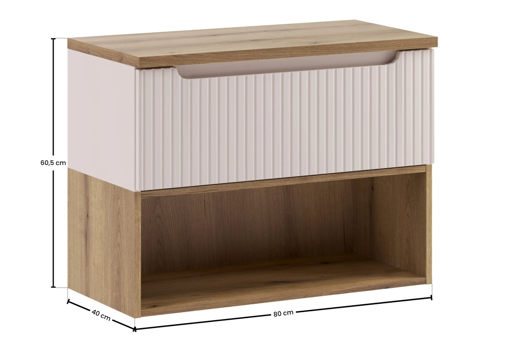 Set mobili bagno 80 cm con piano Nova Cashmere 80 cm