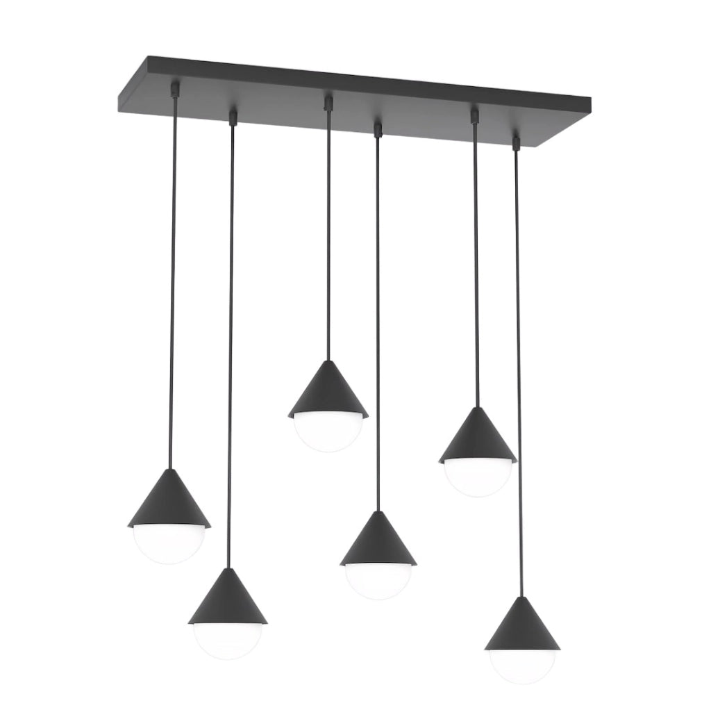 Lampada sospesa moderna GIRO 6xG9 nera bianca Emibig