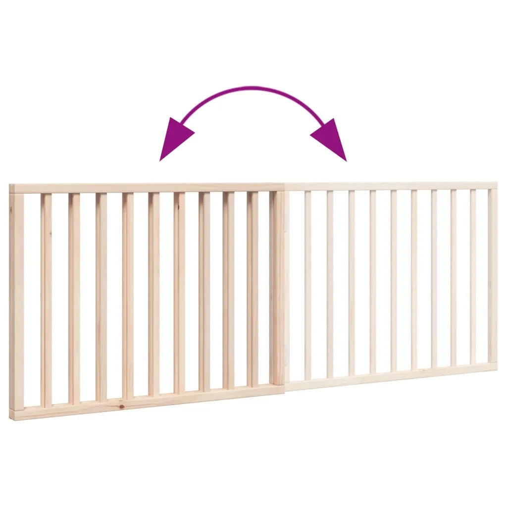 Cancelletto per cani pieghevole 2 pannelli 160 cm in legno di pioppo CFW1135818