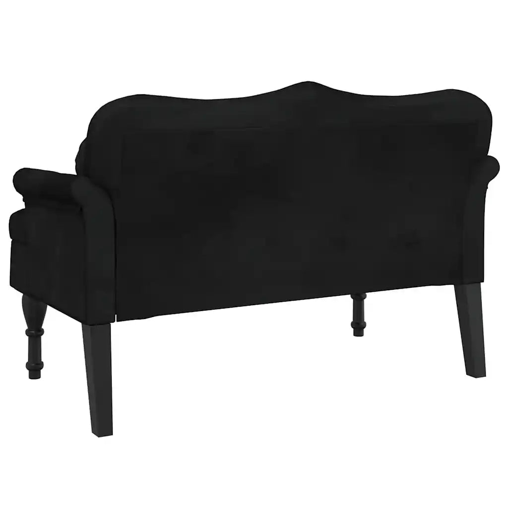Panca con Cuscini-Sgabello-Divano Nera 120,5x65x75 cm Velluto