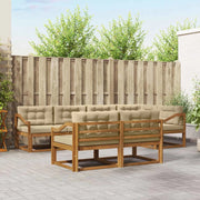 Set di divani da esterno con cuscino 7 pcs Naturale e Beige 3367736
