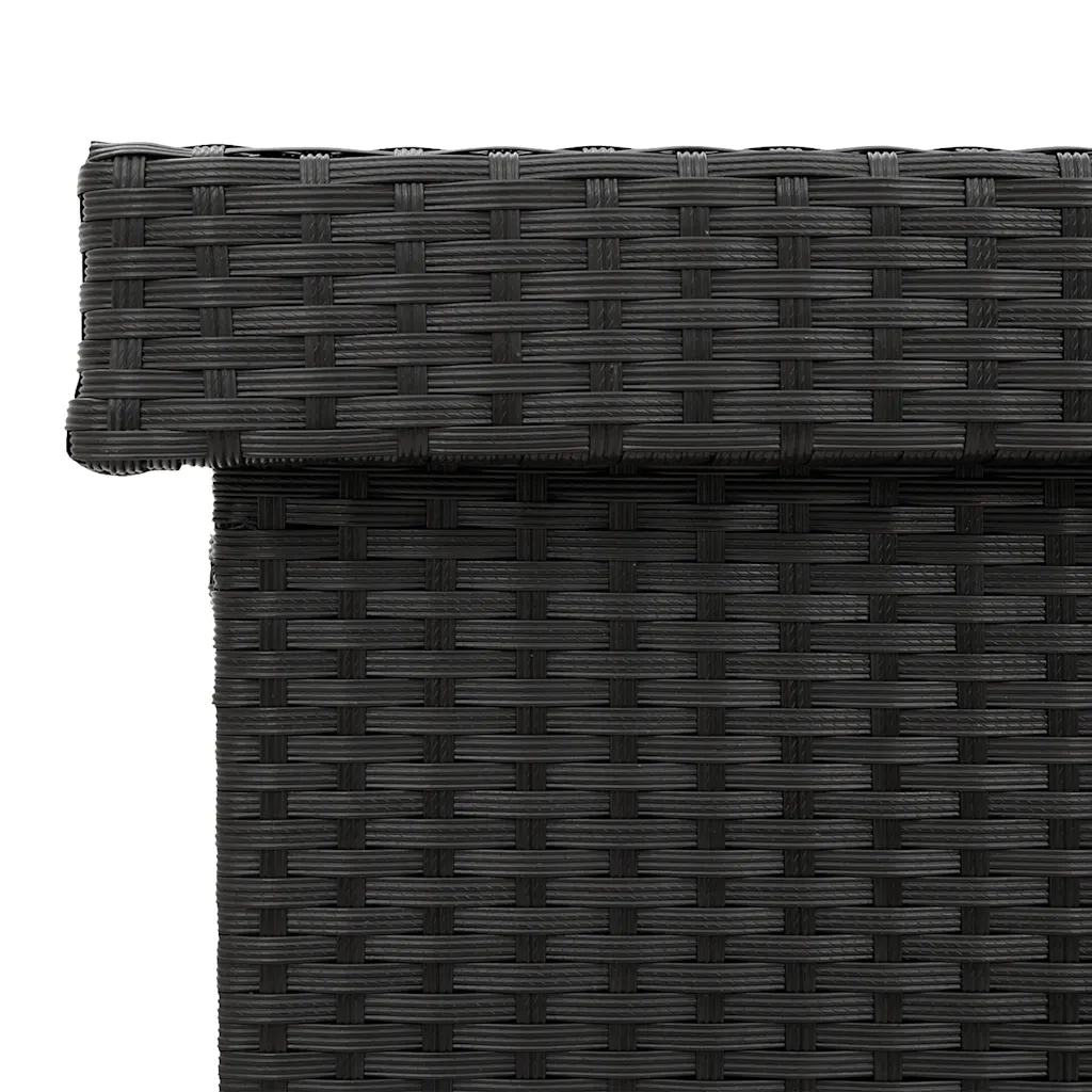 Contenitore da Giardino con Ruote Nero 160x55x75 cm Polyrattan 4103831
