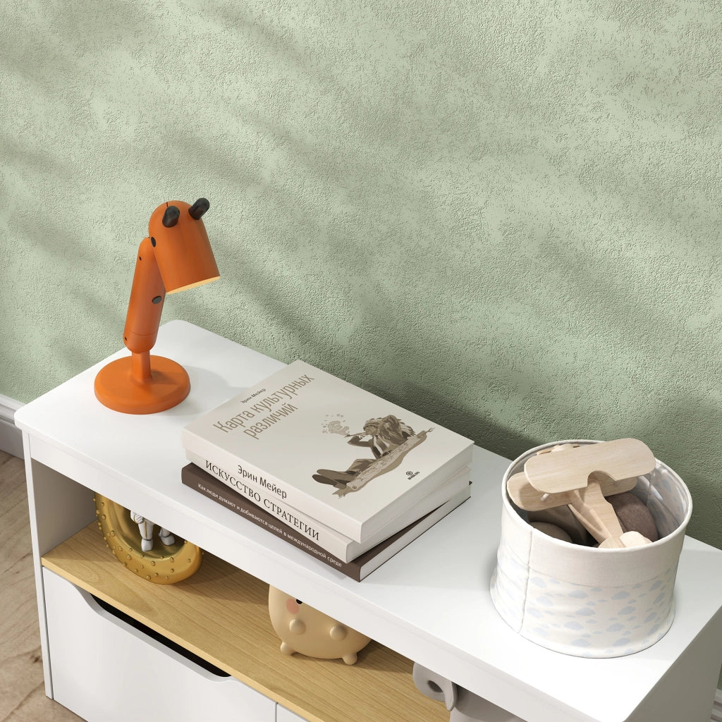 Cassettiera per Bambini con 2 Cassetti e Ripiani ¨C Minimal ¨C 80x30x45 cm Bianco