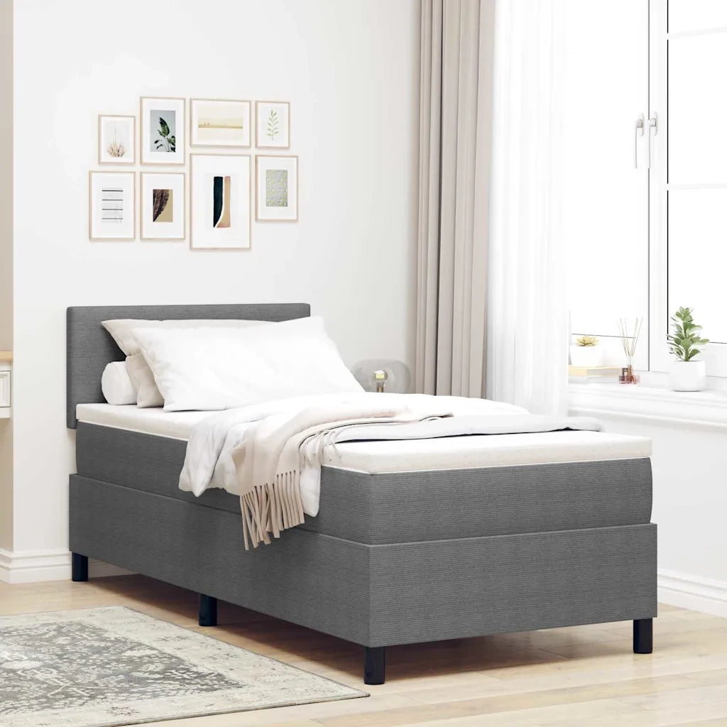 Letto a Sorgente LED Grigio chiaro e bianco 80 x 200 cm 3337575