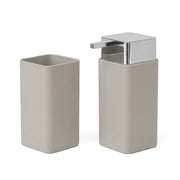 Set accessori bagno con dispenser e portaspazzolini beige e cromo Star