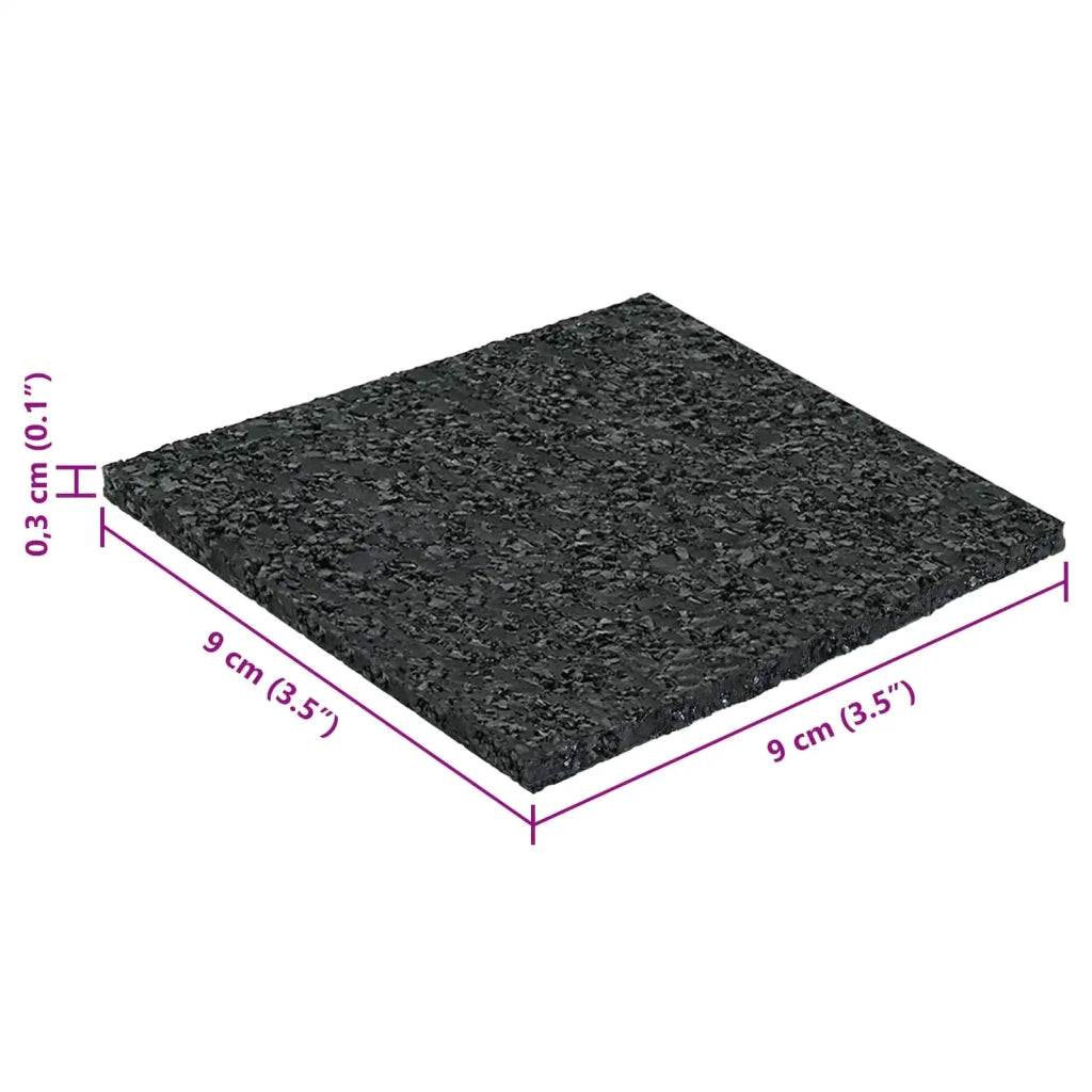 Pad per patio in granuli di gomma Nero 9 x 9 x 0,3 cm Gomma 42027230